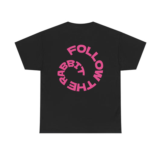 x-ray bunny (pink on black tee)