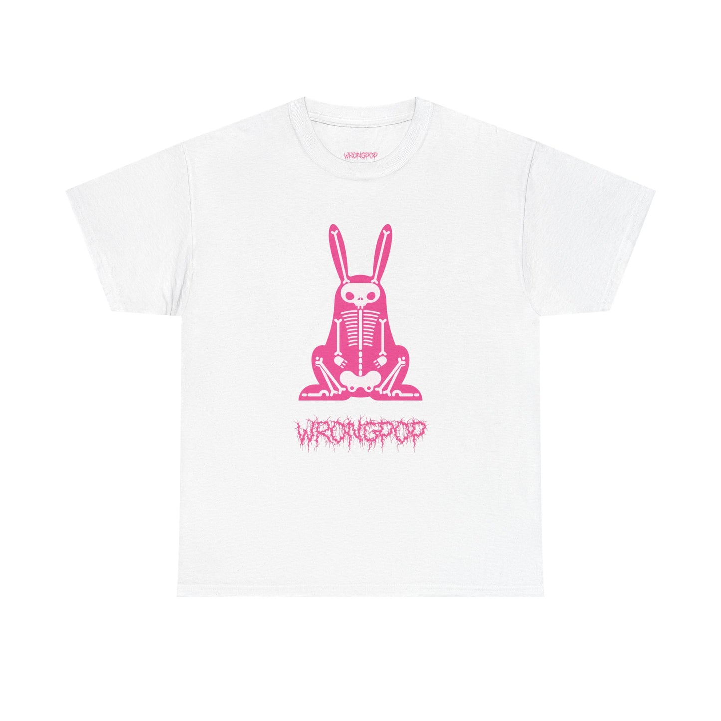 x-ray bunny (pink on white tee)
