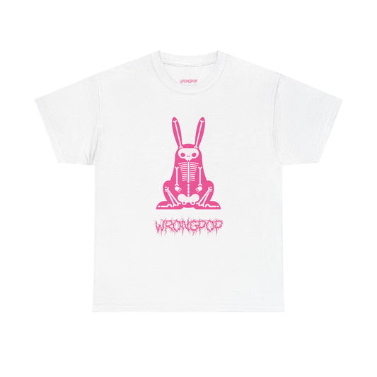 x-ray bunny (pink on white tee)