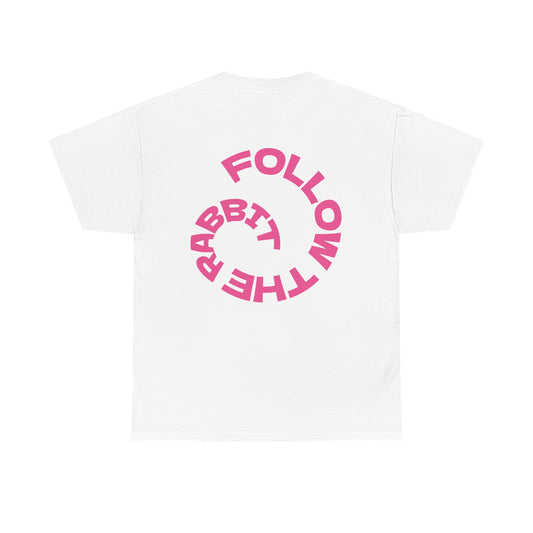 x-ray bunny (pink on white tee)