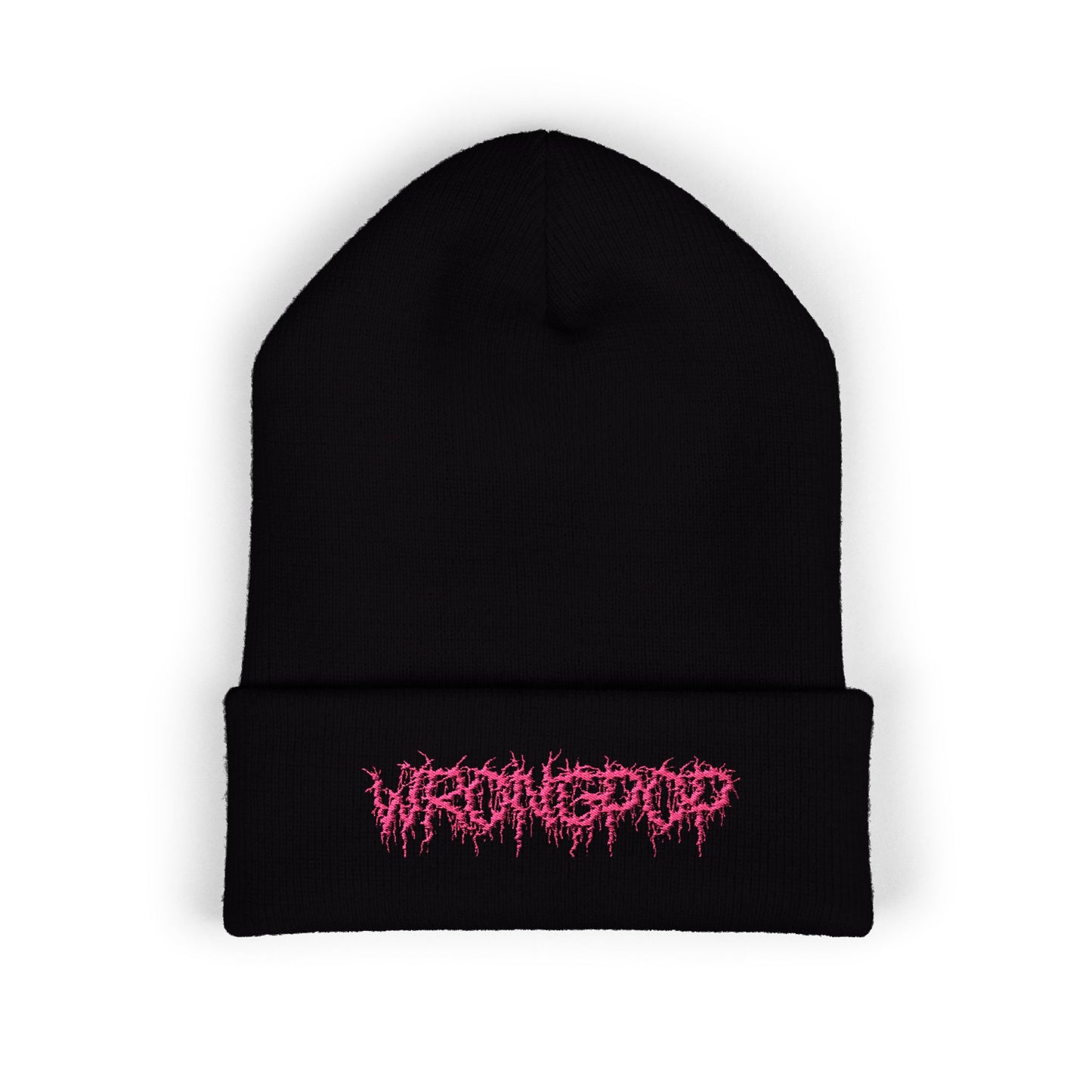 pink logo beanie