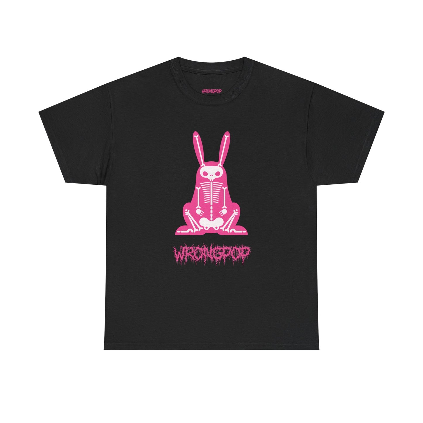 x-ray bunny (pink on black tee)